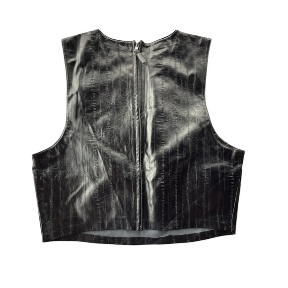 Good American Women’s Faux Leather Crop Top Medium - Picture 9 of 11